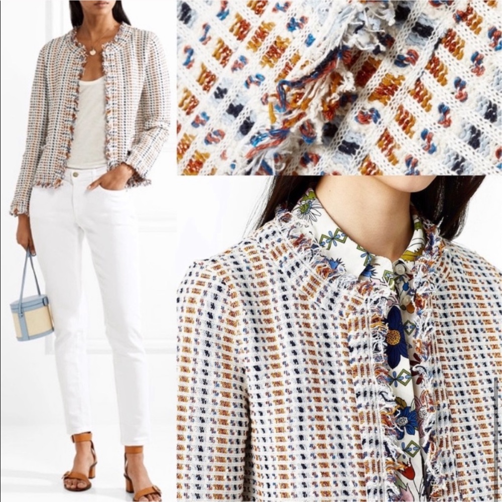 Tory Burch Hollis Cardigan Blazer Tweed Jacket M